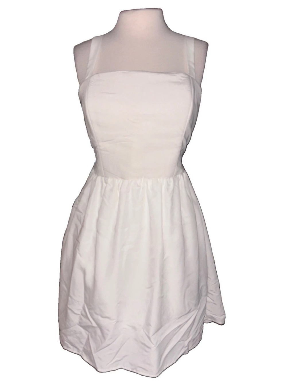 Frankly apparel White open back Sleeveless Square-Neck Women’s Dress